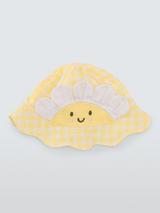 John Lewis Baby Gingham Sunflower Hat, Yellow
