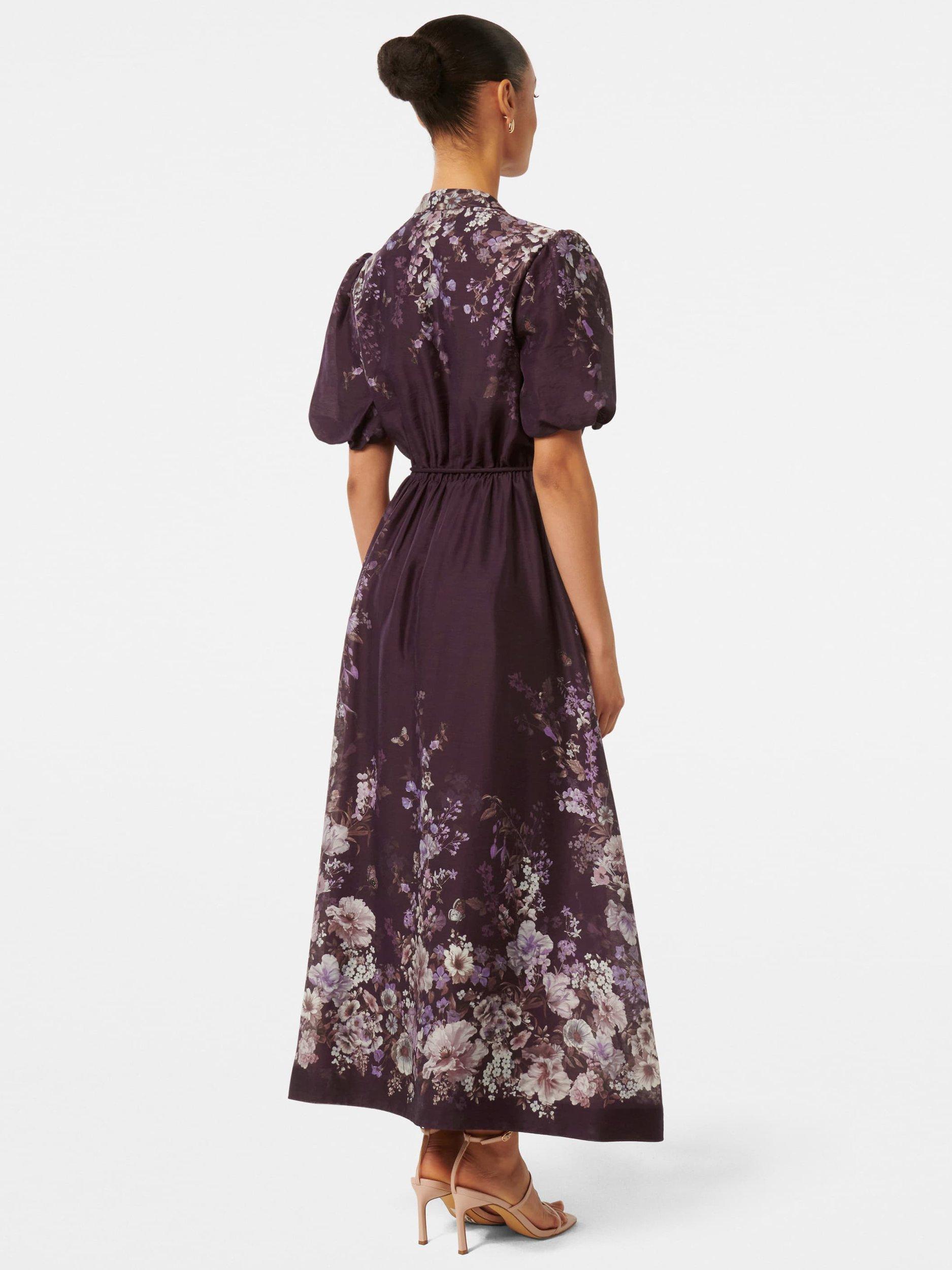 Product image 2 of 4, which shows Forever New Petite Adele Floral Dress, Berry Oxley, 4