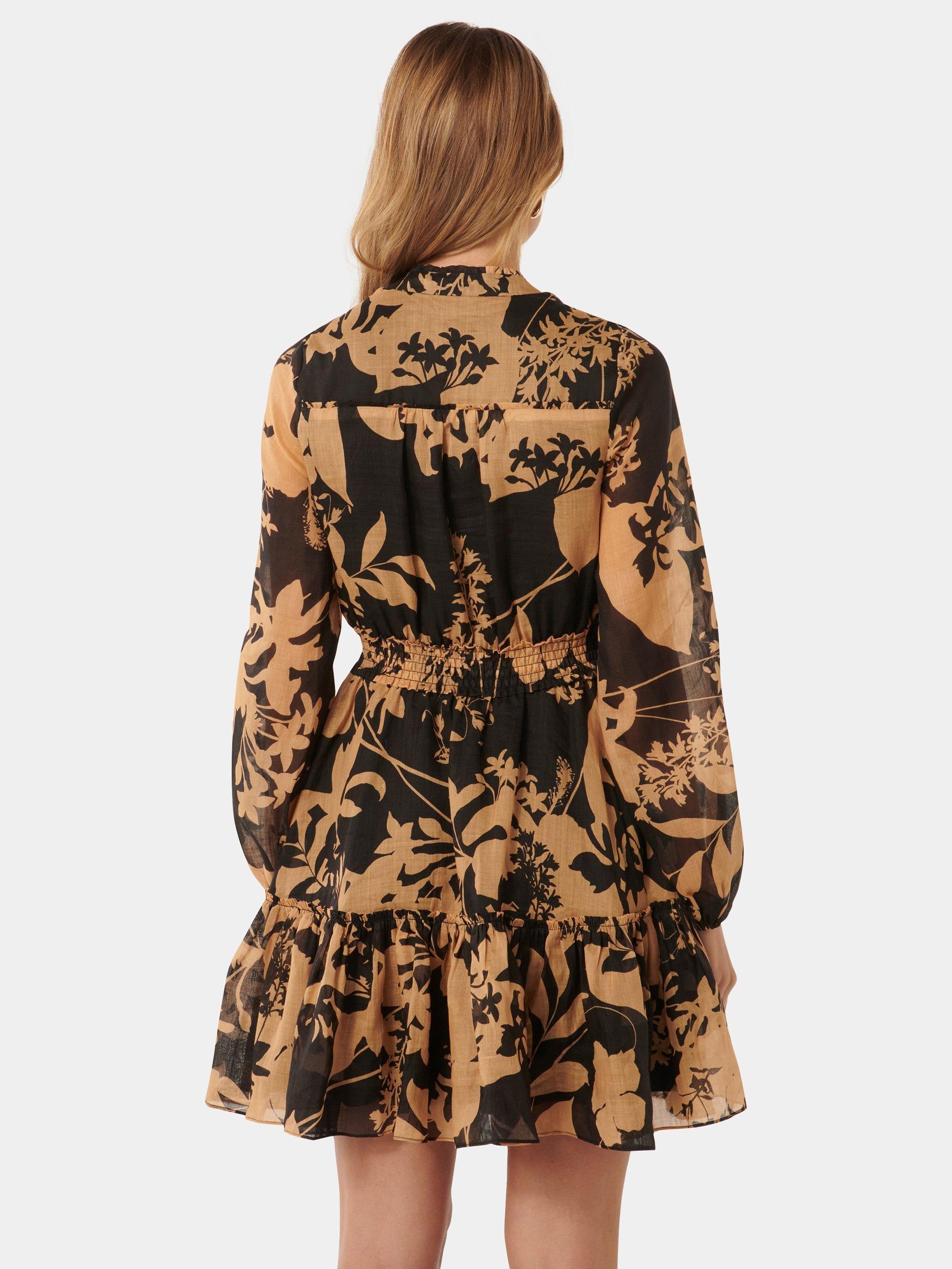 Product image 2 of 5, which shows Forever New Aubrey Floral Shirred Waist Mini Dress, Hensley, 4