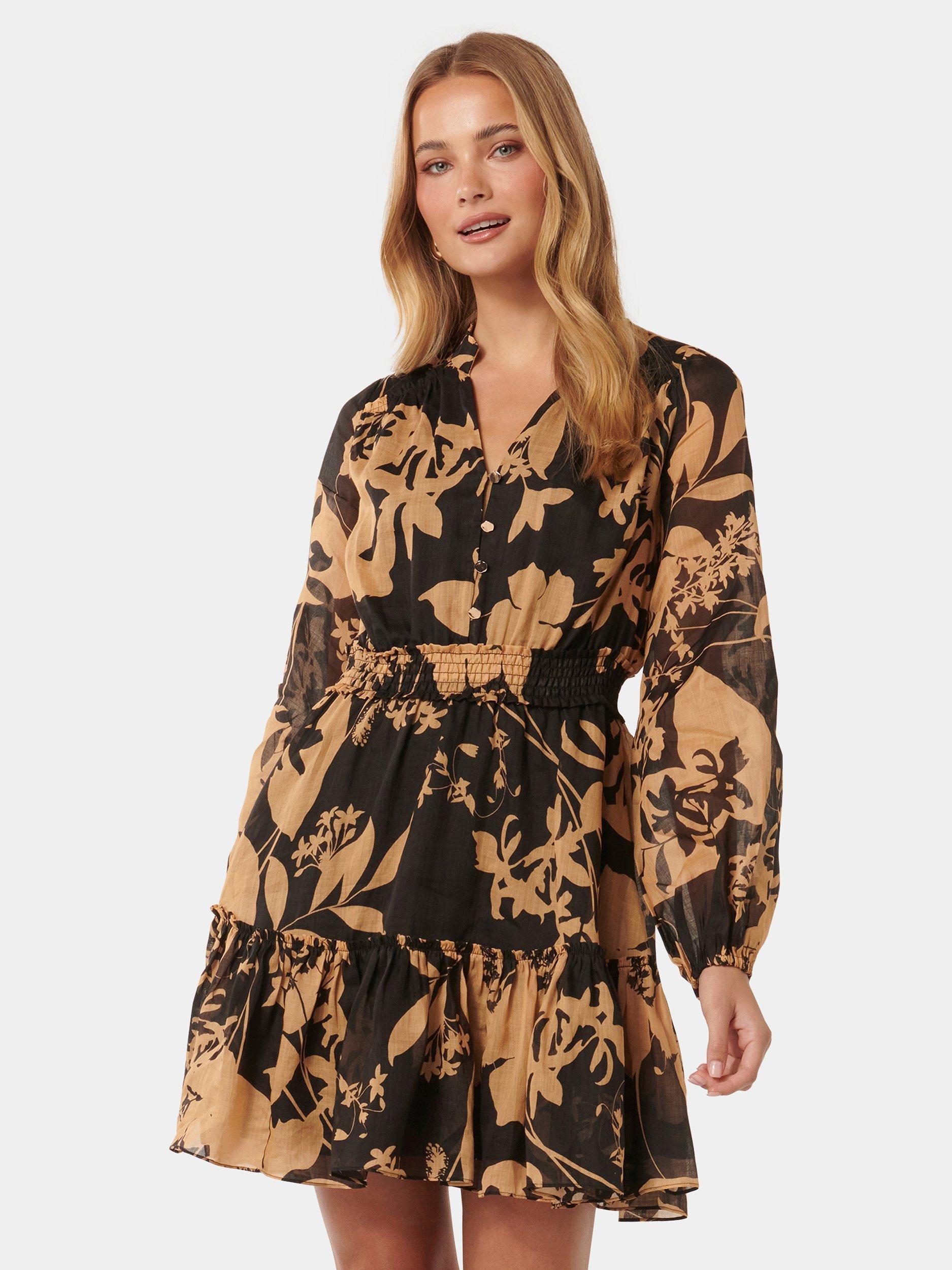 Product image 5 of 5, which shows Forever New Aubrey Floral Shirred Waist Mini Dress, Hensley, 4