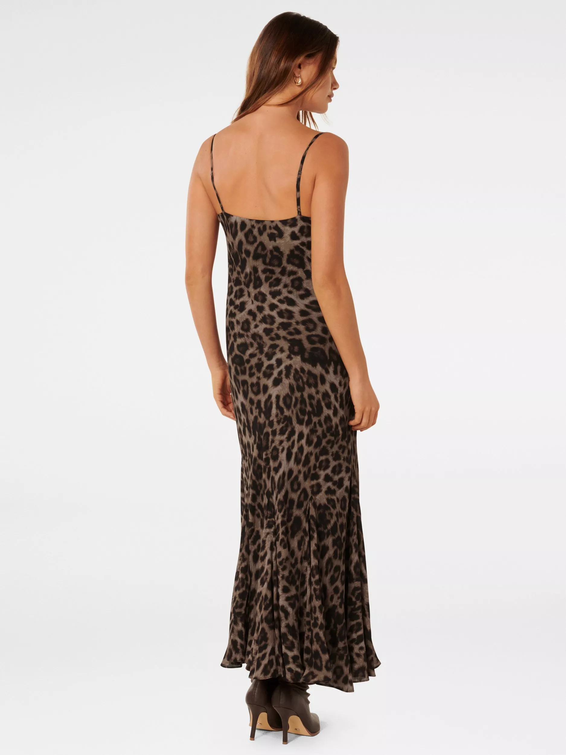 Forever 21 Women's Leopard Print Satin Slip Dress - Cowl Neck, Adjustable Straps, Mini Length - View #12