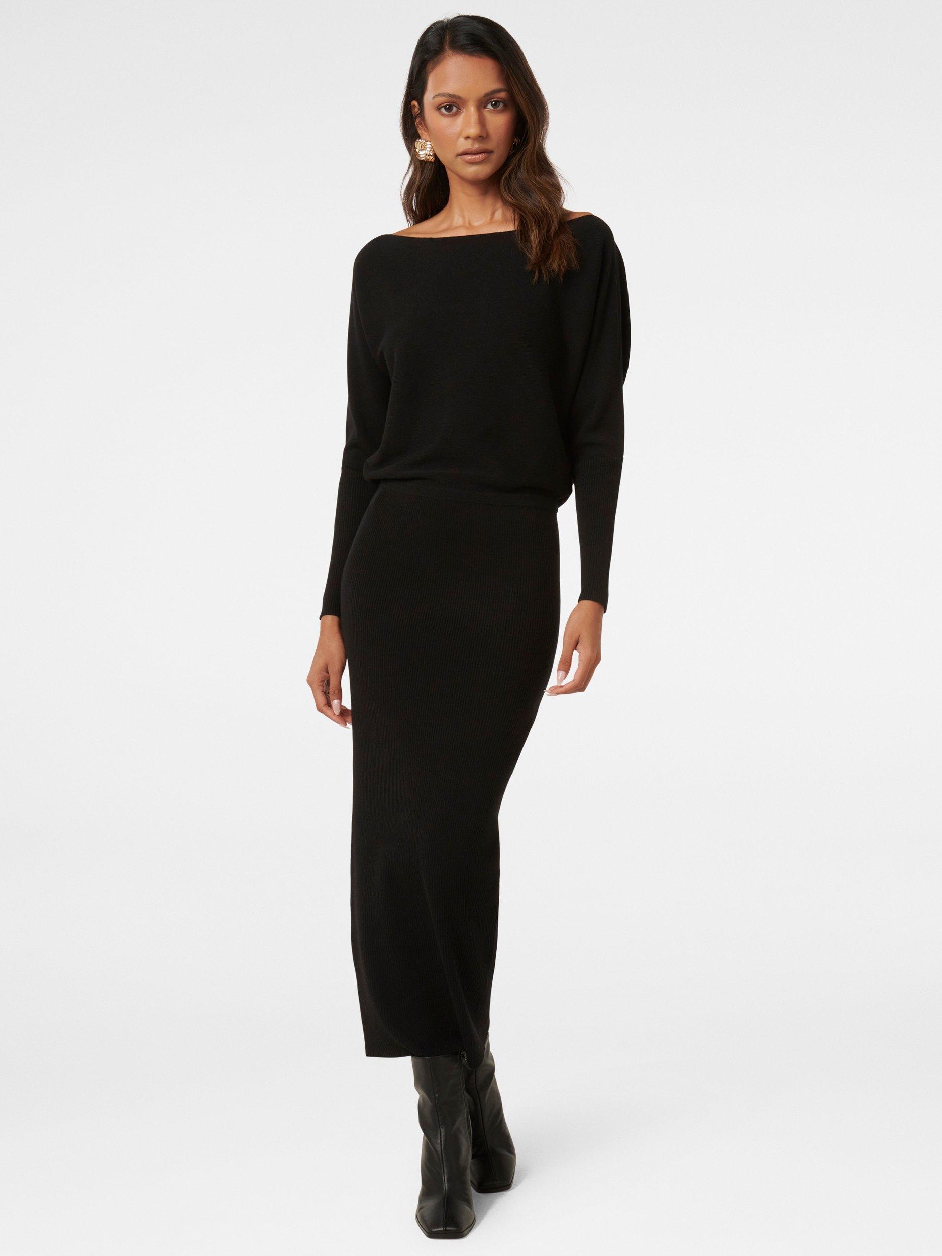 Product image 1 of 4, which shows Forever New Petite Ciara Tipped Midi Dress, Black, 4