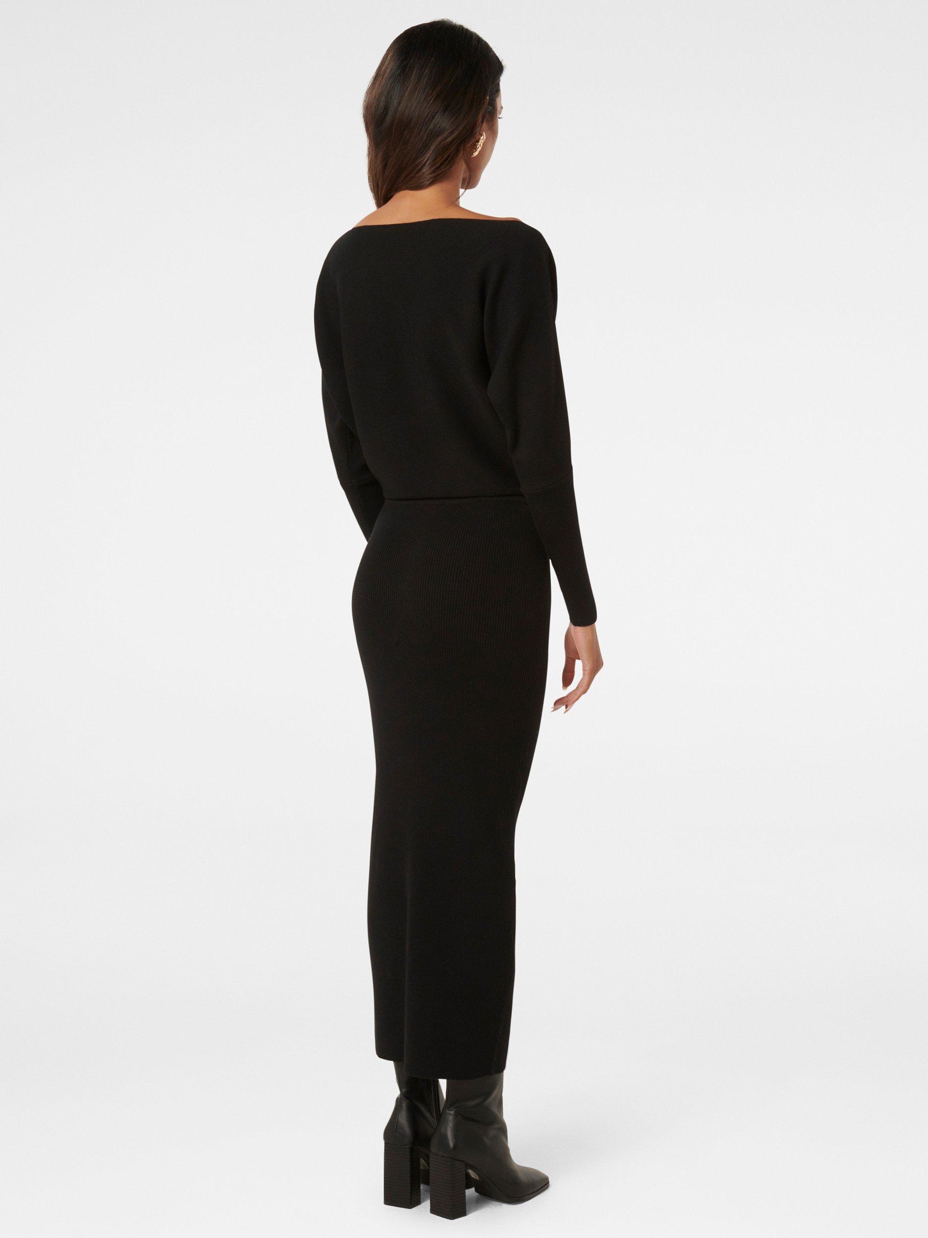 Product image 2 of 4, which shows Forever New Petite Ciara Tipped Midi Dress, Black, 4