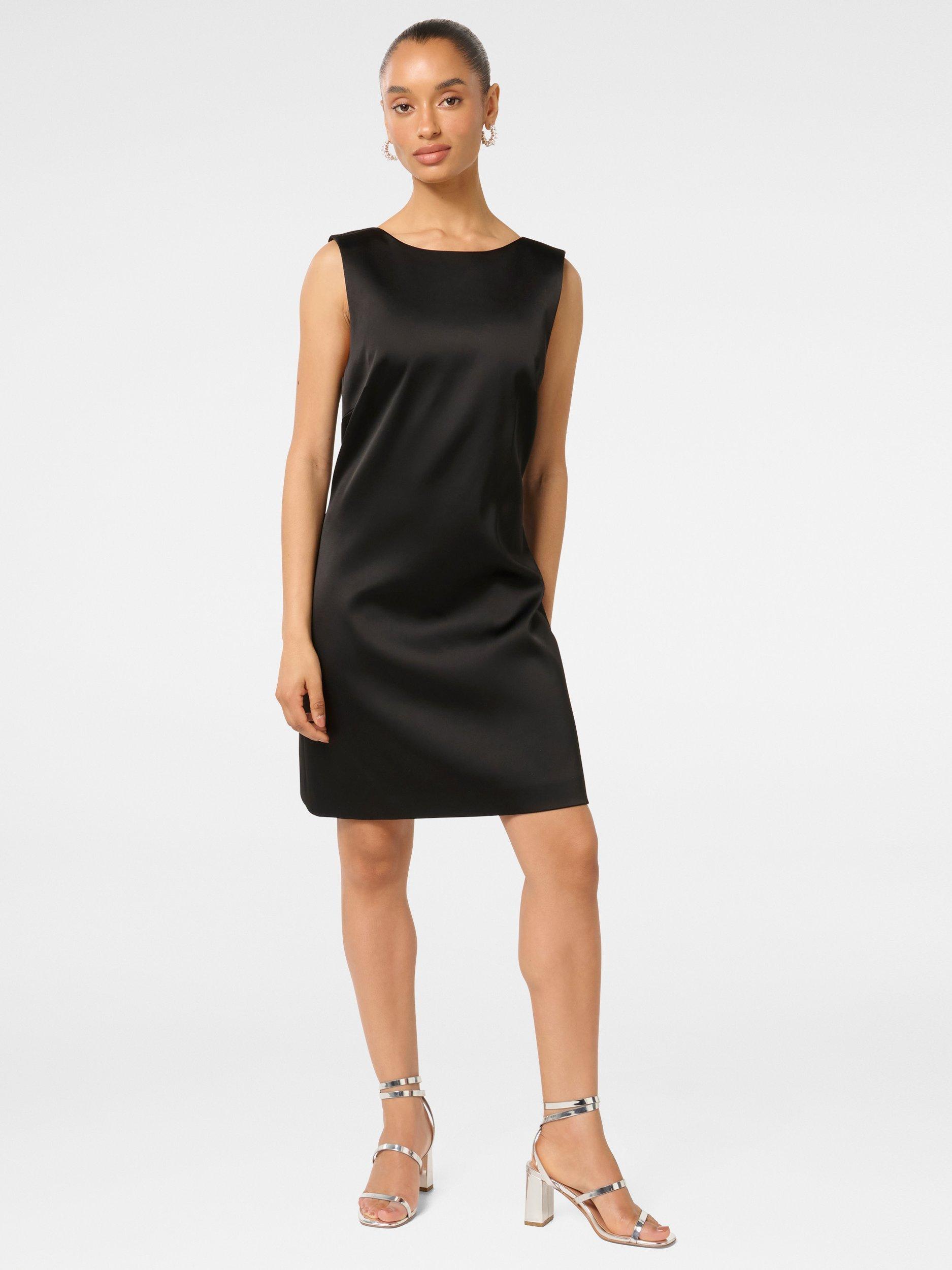 Product image 1 of 5, which shows Forever New Petite Ellie Low Bow Back Mini Dress, Black, 4