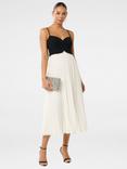 Forever New Hartford Pleated Midi Dress, Black/White, Black/White