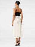 Forever New Hartford Pleated Midi Dress, Black/White, Black/White