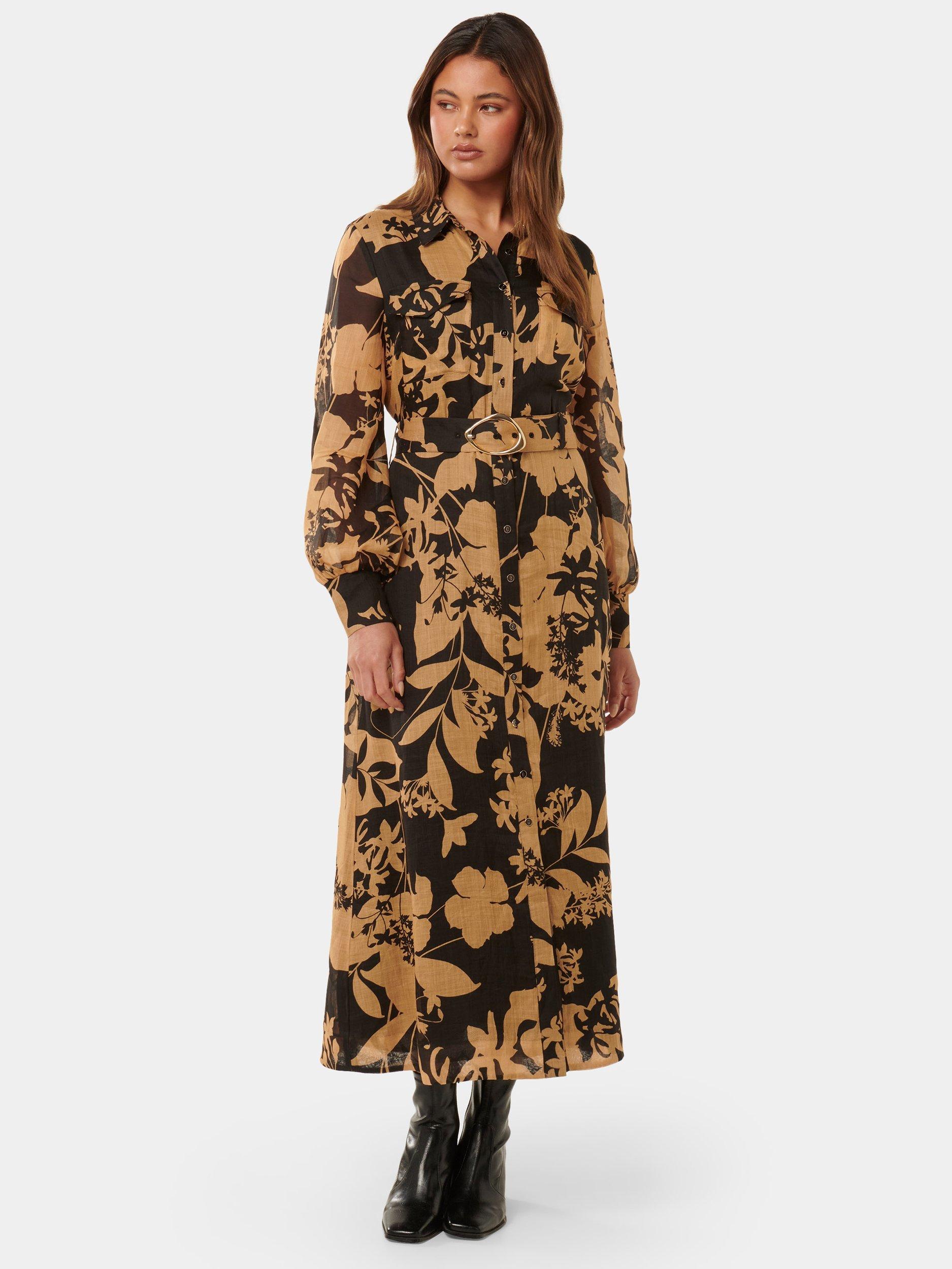 Product image 1 of 4, which shows Forever New Janie Floral Shirt Midi Dress, Hensley, 4