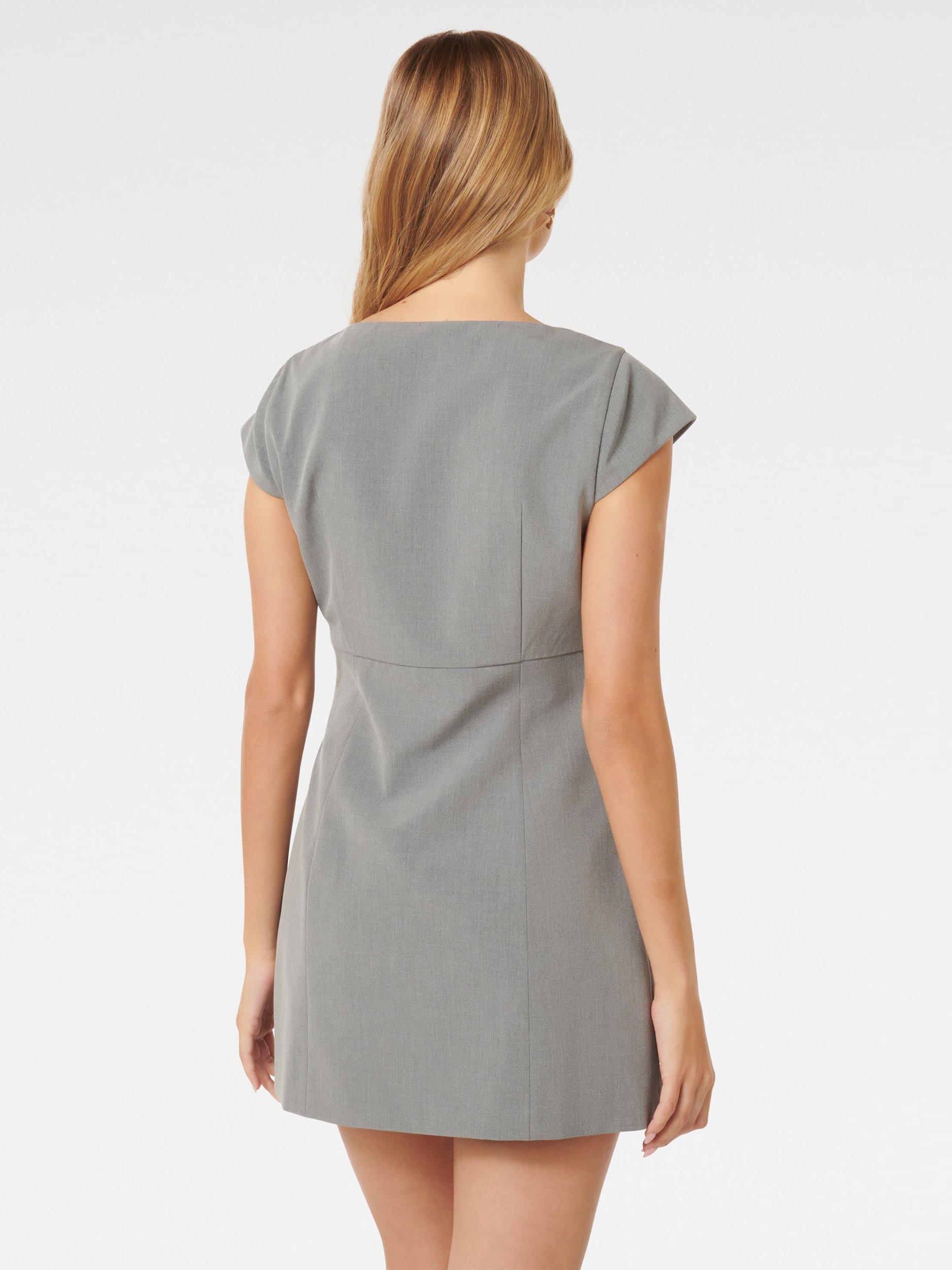Product image 2 of 5, which shows Forever New Layla Cap Sleeve Mini Dress, Grey, 4
