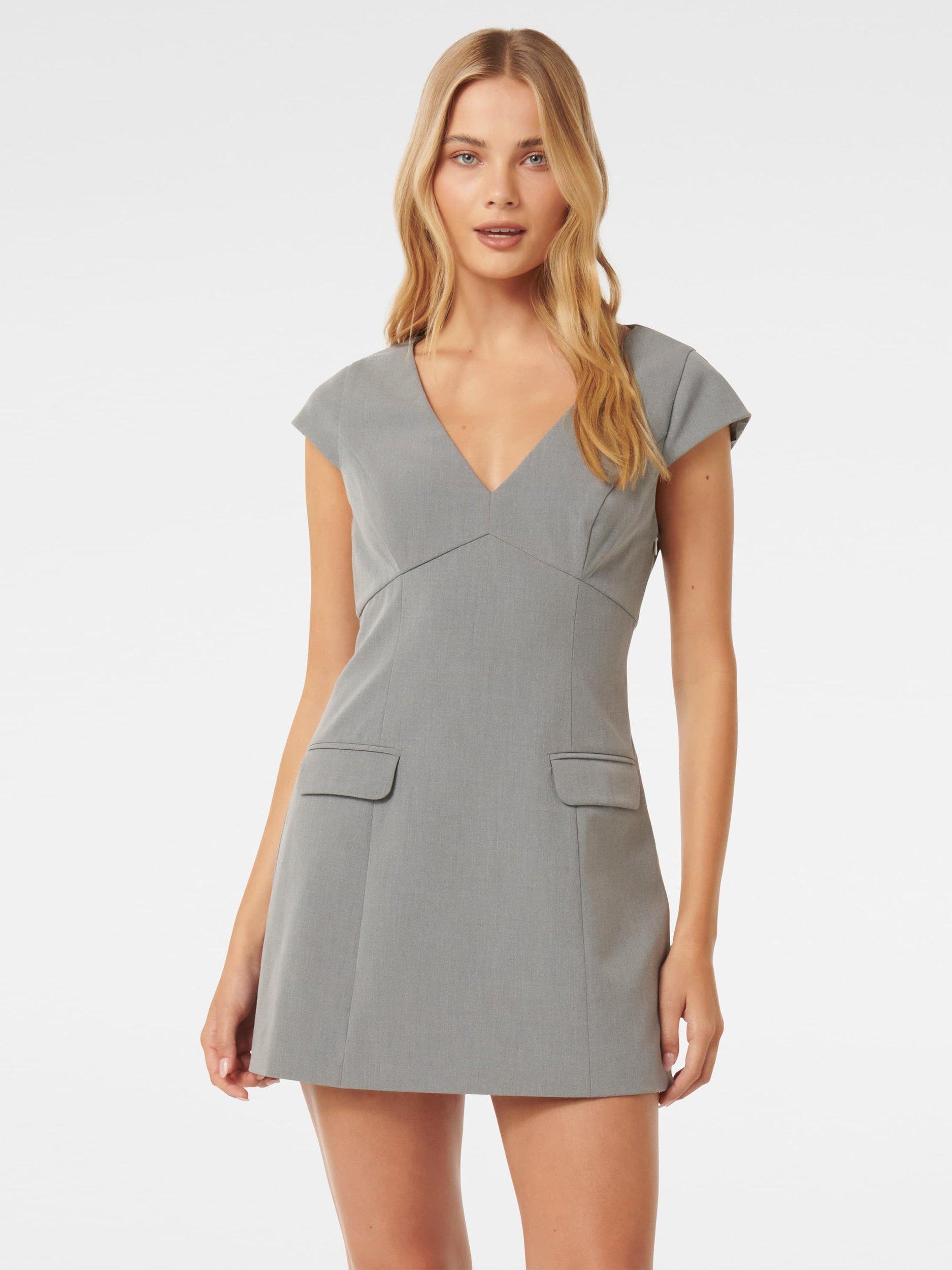 Product image 5 of 5, which shows Forever New Layla Cap Sleeve Mini Dress, Grey, 4