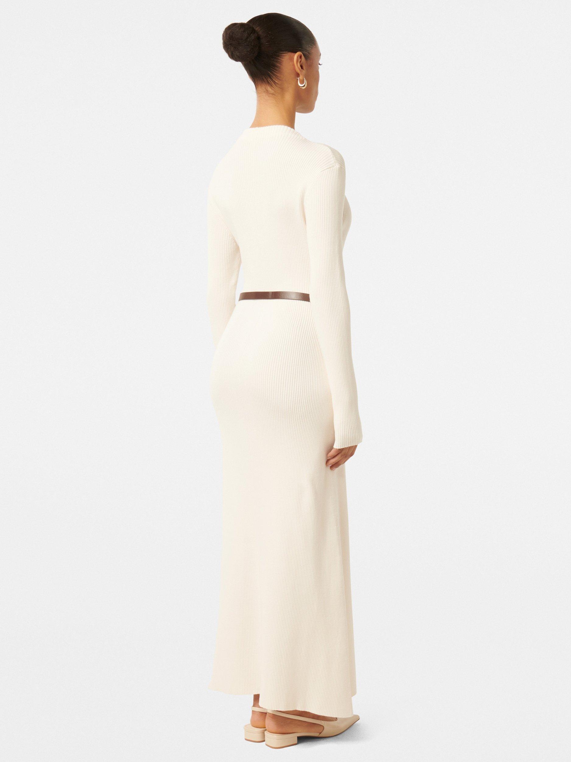 Product image 2 of 4, which shows Forever New Petite Leena Belted Midi Dress, Cream, 4