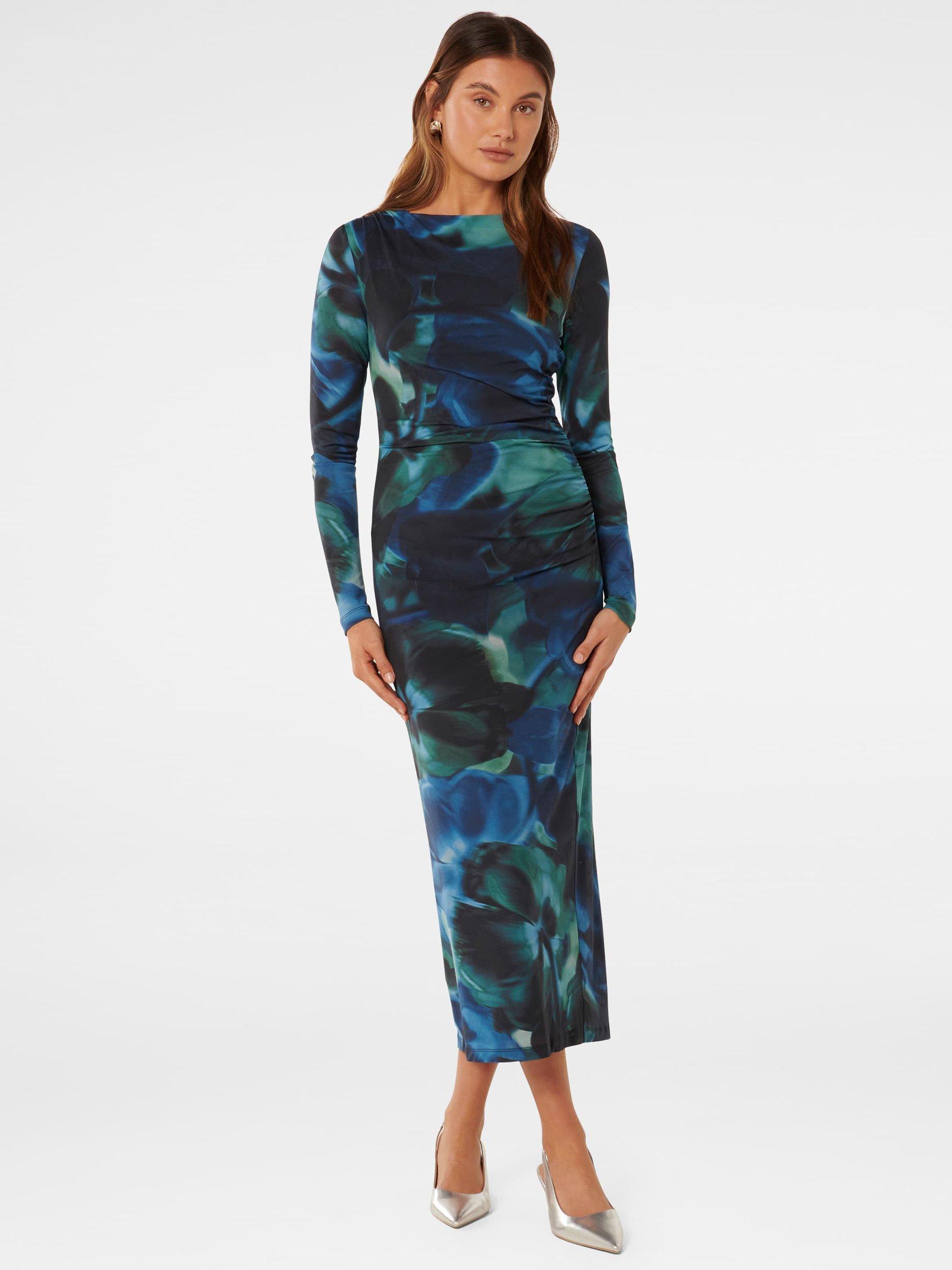 Product image 1 of 4, which shows Forever New Loretta Ruched Jersey Midi Dress, Light Rosalia, 4