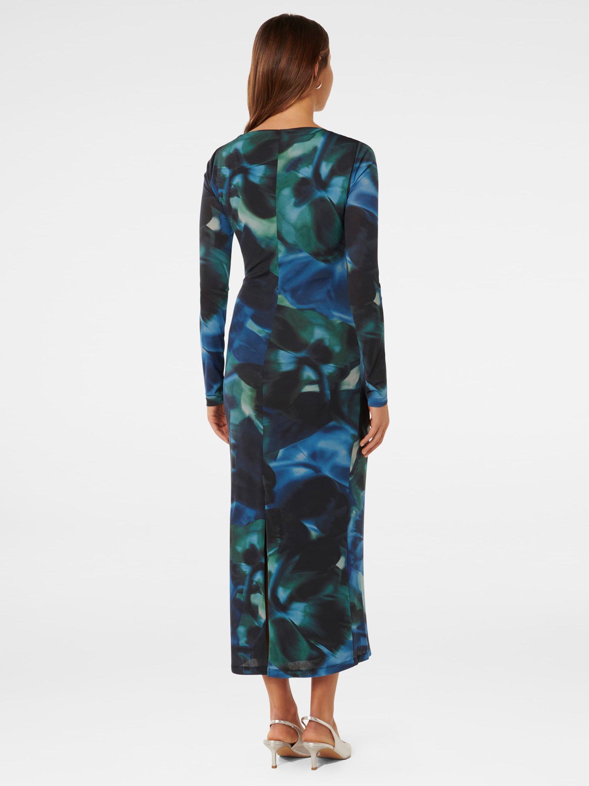 Product image 2 of 4, which shows Forever New Loretta Ruched Jersey Midi Dress, Light Rosalia, 4