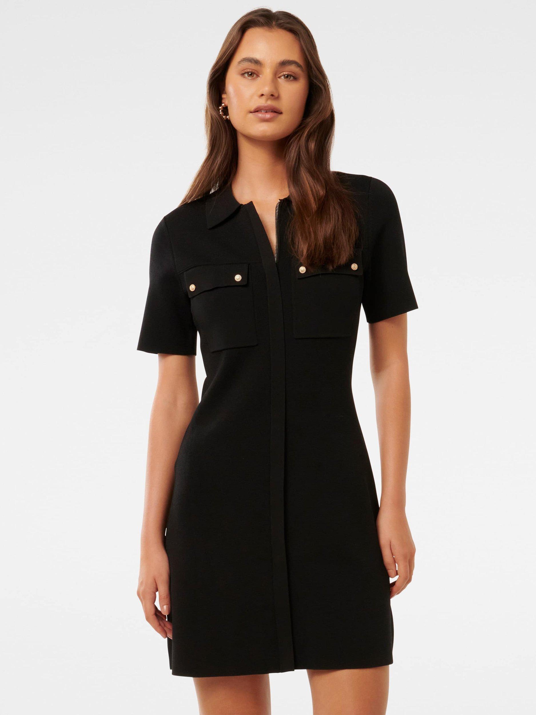 Product image 5 of 5, which shows Forever New Lucy Crepe Mini Dress, Black, 4