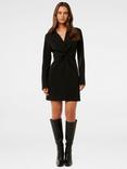 Forever New Madison Twist Shirt Mini Dress, Black, Black
