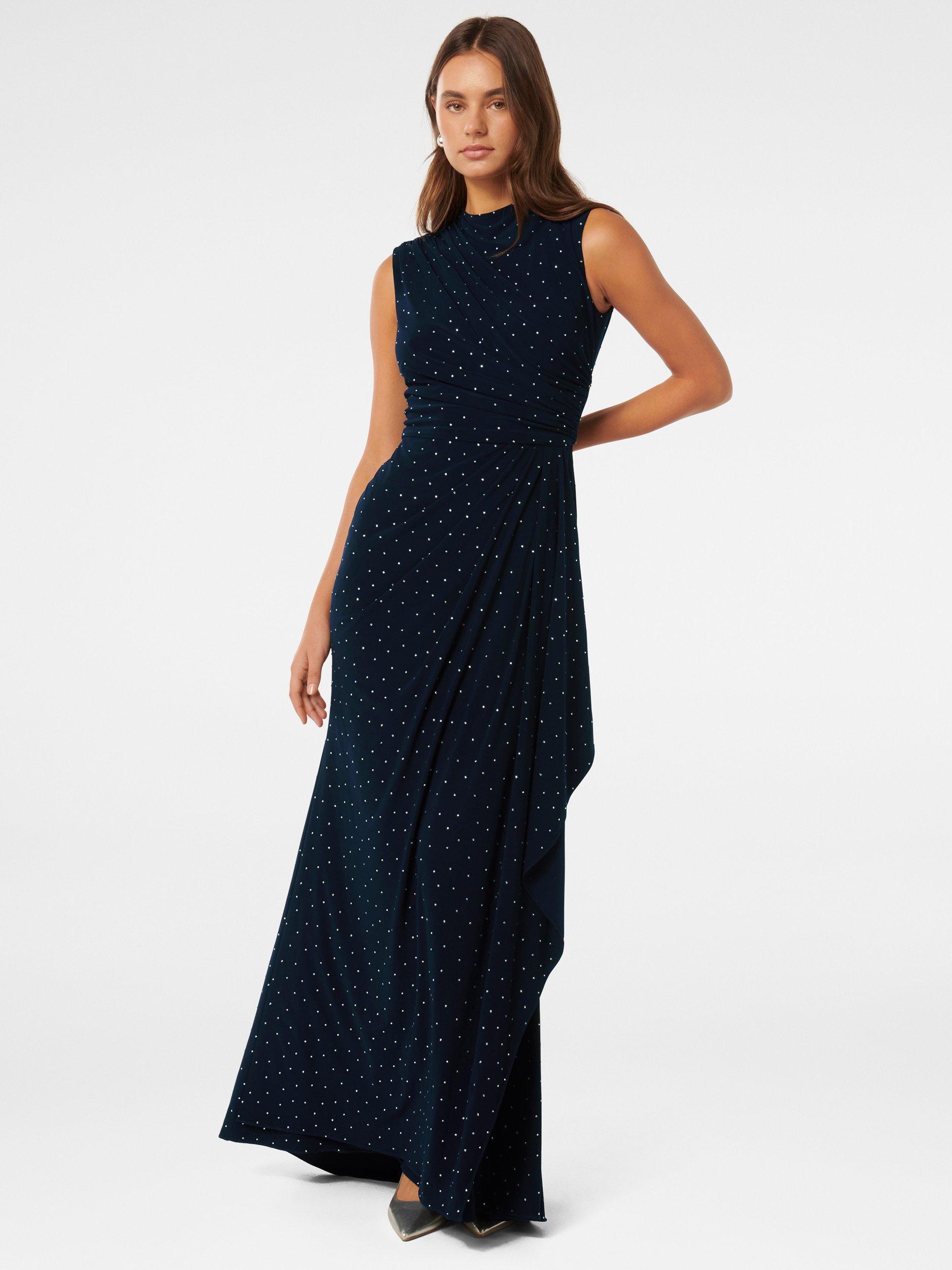 Product image 1 of 4, which shows Forever New Naomi Spot Maxi Dress, Navy, 4