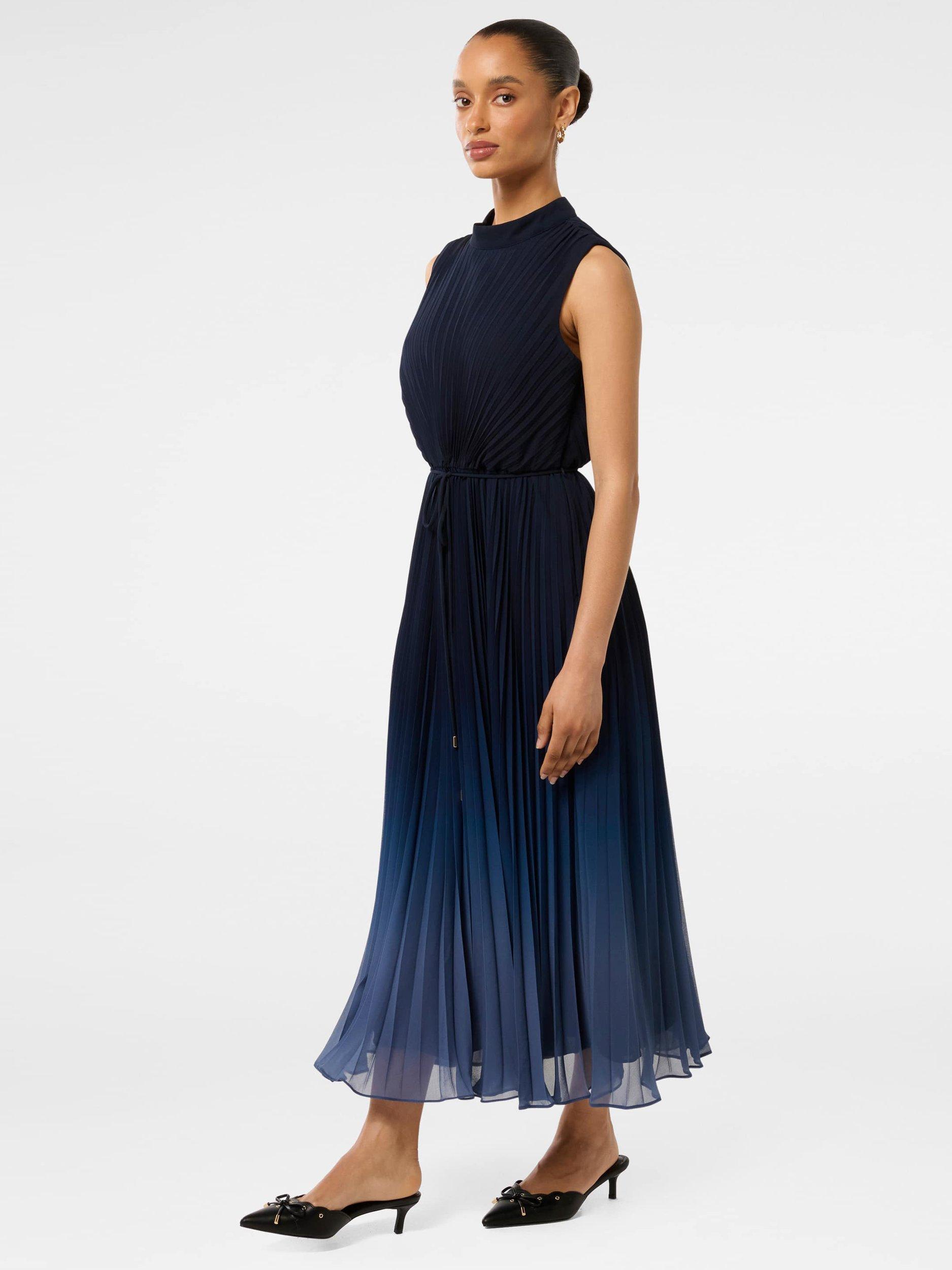 Product image 3 of 4, which shows Forever New Petite Phillipa Pleated Midi Dress, Sapphire, 4