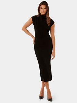 Forever New Samantha Cowl Neck Midi Dress, Black, Black