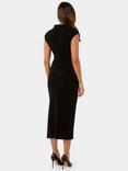 Forever New Samantha Cowl Neck Midi Dress, Black, Black
