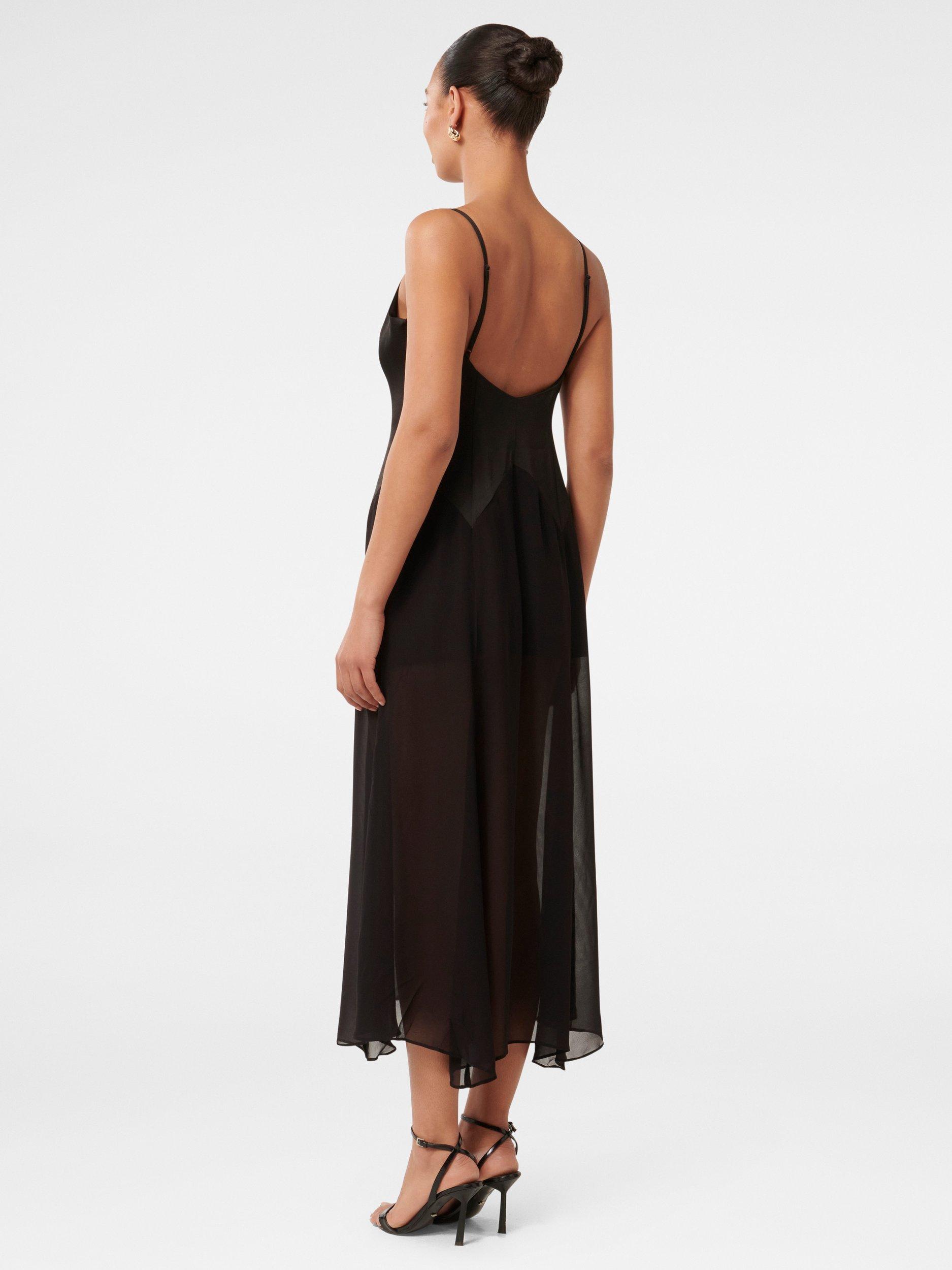 Product image 2 of 4, which shows Forever New Scarlett Sheer Skirt Maxi Dress, Black, 4