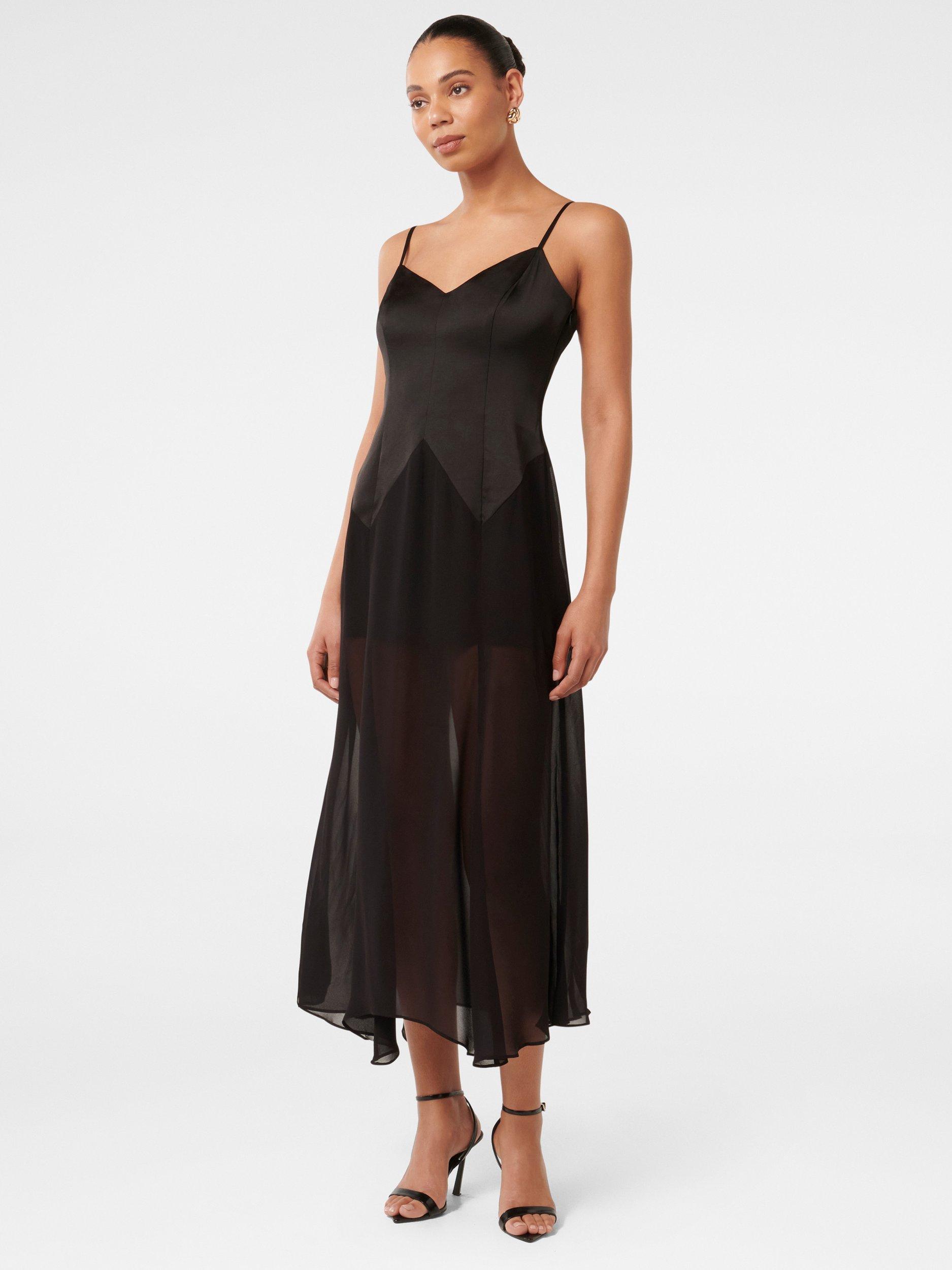 Product image 3 of 4, which shows Forever New Scarlett Sheer Skirt Maxi Dress, Black, 4
