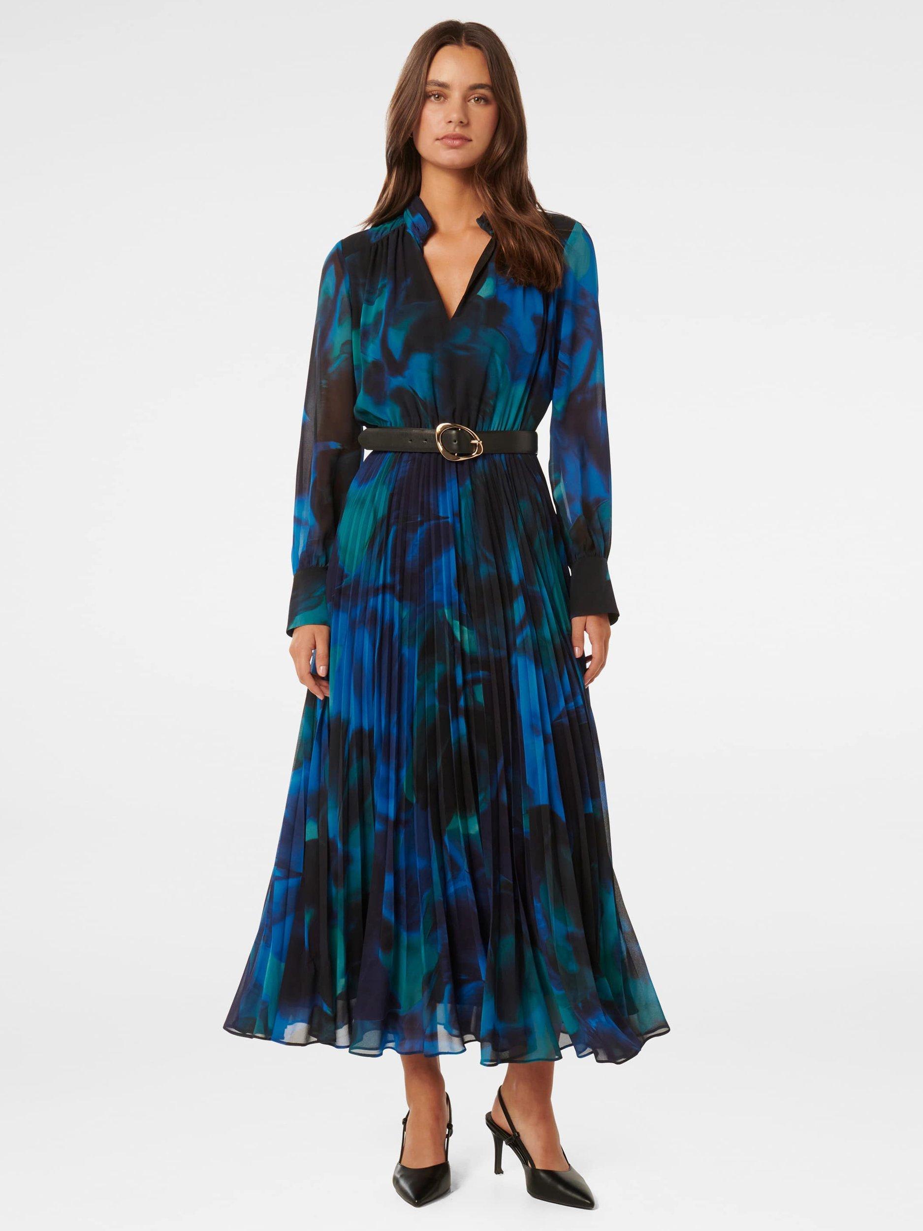 Product image 1 of 4, which shows Forever New Skyla Pleated Midi Dress, Rosalia, 4