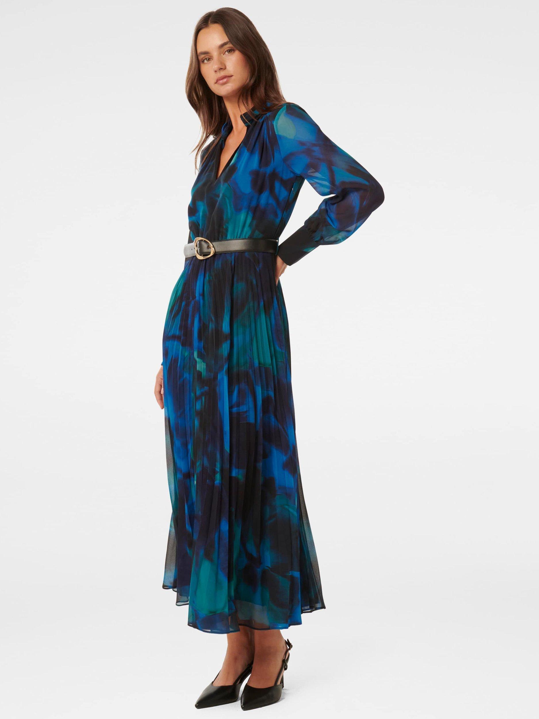 Product image 3 of 4, which shows Forever New Skyla Pleated Midi Dress, Rosalia, 4