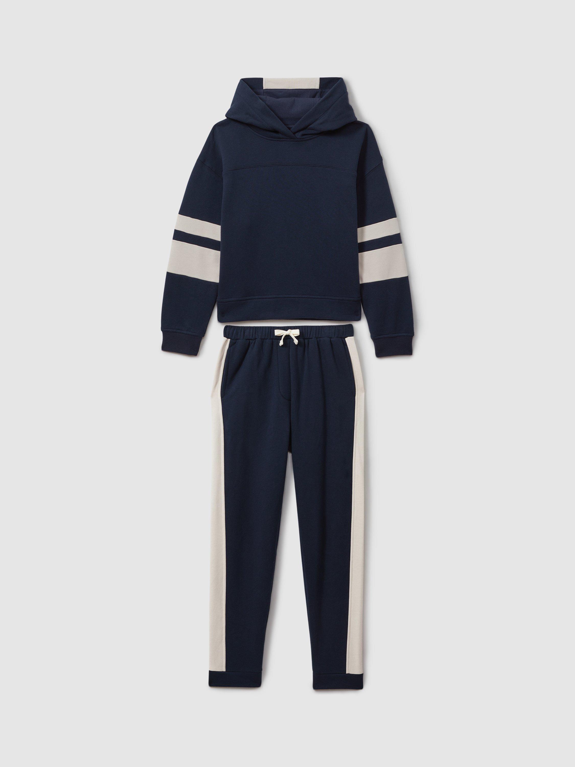 Product image 3 of 5, which shows Reiss Kids' Cara Hoodie & Joggers Set, Navy, 4-5 years