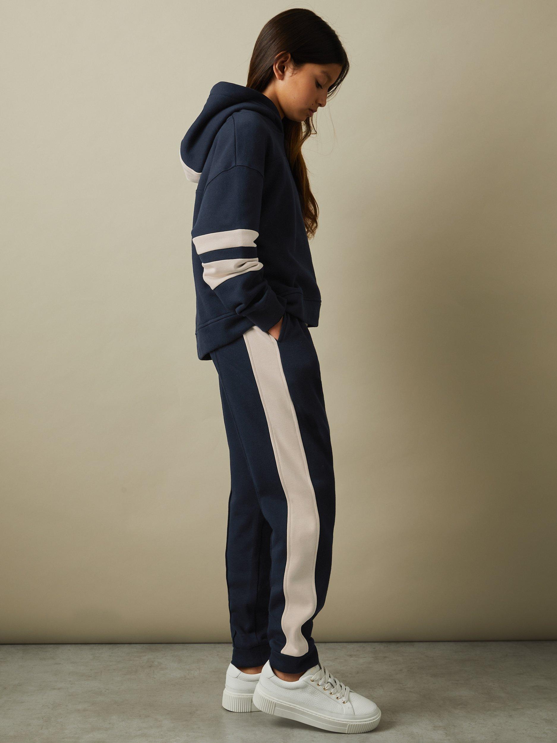 Product image 4 of 5, which shows Reiss Kids' Cara Hoodie & Joggers Set, Navy, 4-5 years