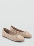Mango Buba Leather Bow Detail Ballerina Pumps