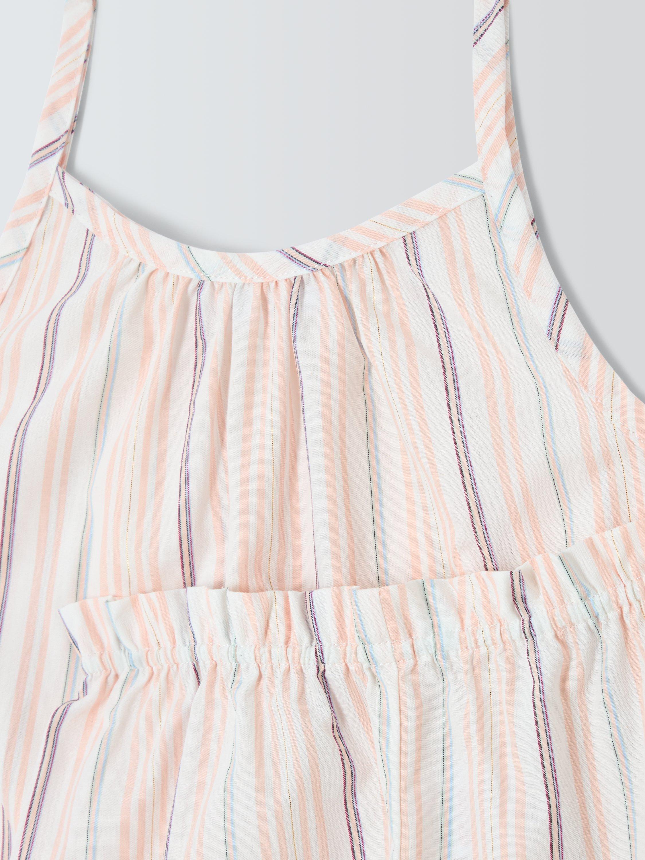 Product image 5 of 7, which shows John Lewis Kids' Woven Scallop Edged Pyjamas, Pink, 2 years
