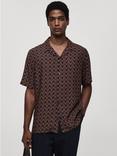 Mango Furore Pattern Print Shirt, Navy