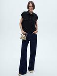 Mango Marco Cropped Shirt, Black