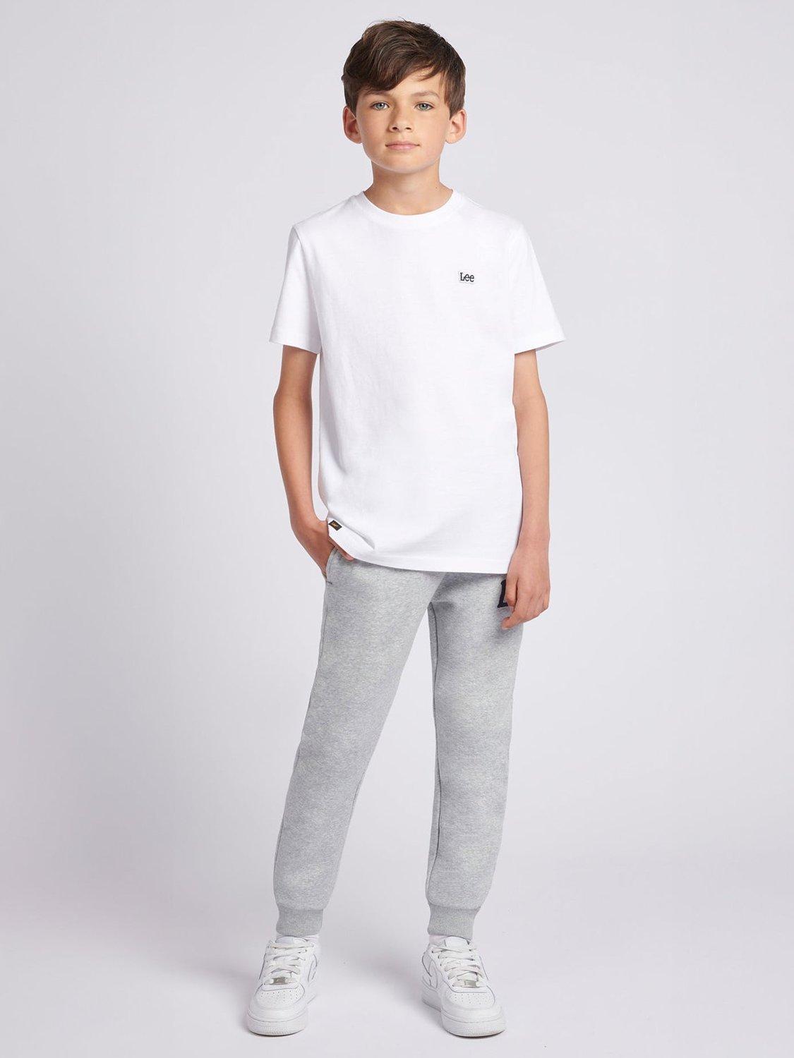 Product image 2 of 8, which shows Lee Kids' Badge Cotton T-Shirt, Bright White, 7-8 years