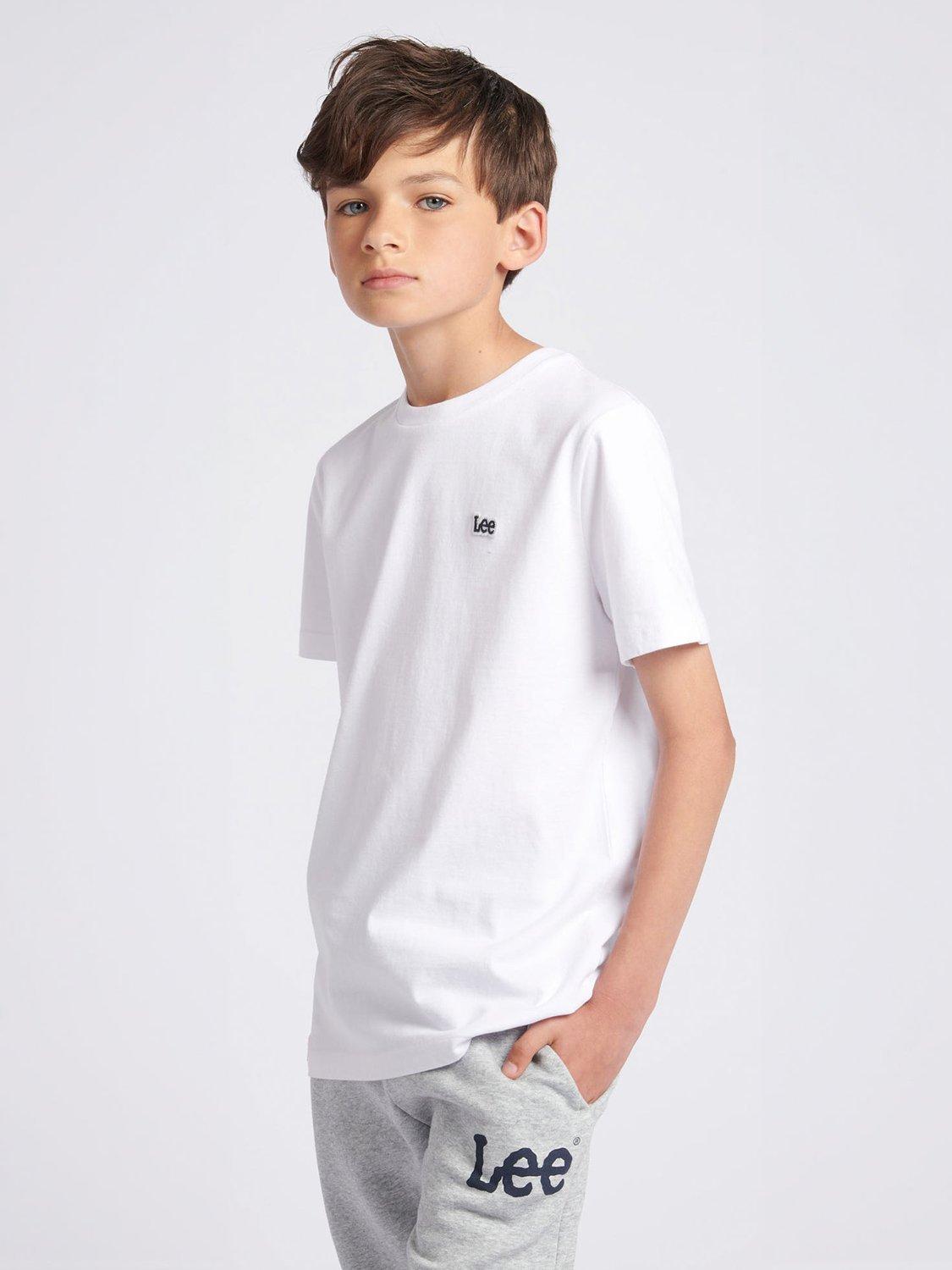 Product image 5 of 8, which shows Lee Kids' Badge Cotton T-Shirt, Bright White, 7-8 years