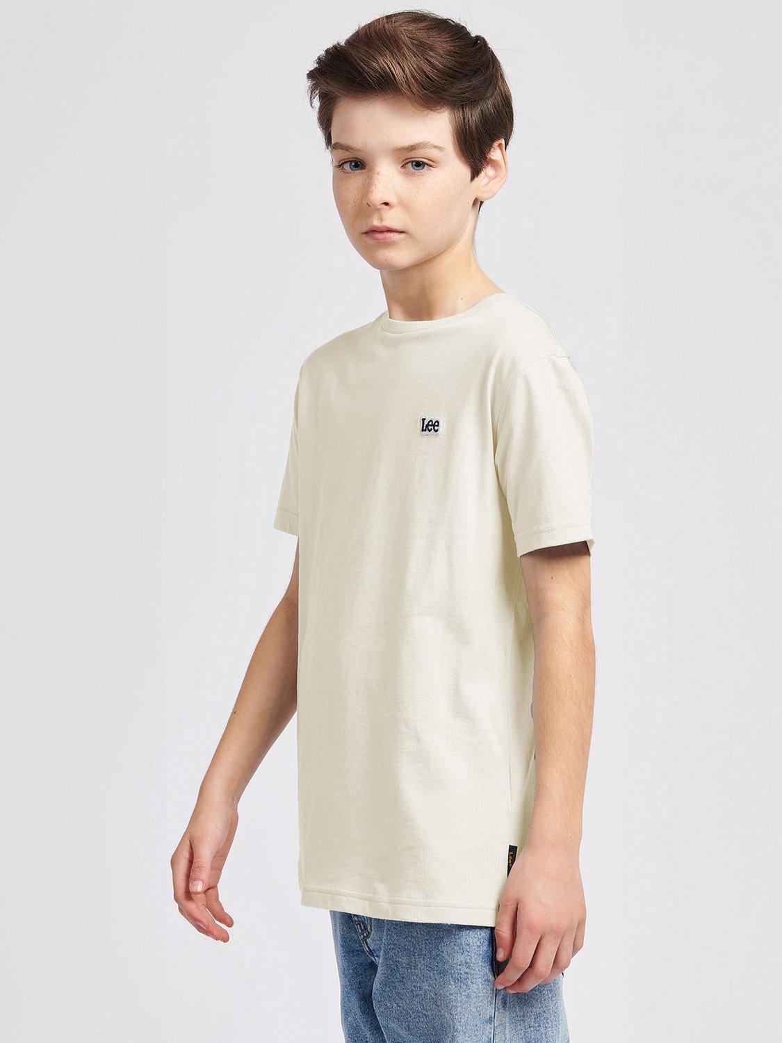 Product image 5 of 8, which shows Lee Kids' Badge Cotton T-Shirt, White Asparagus, 7-8 years