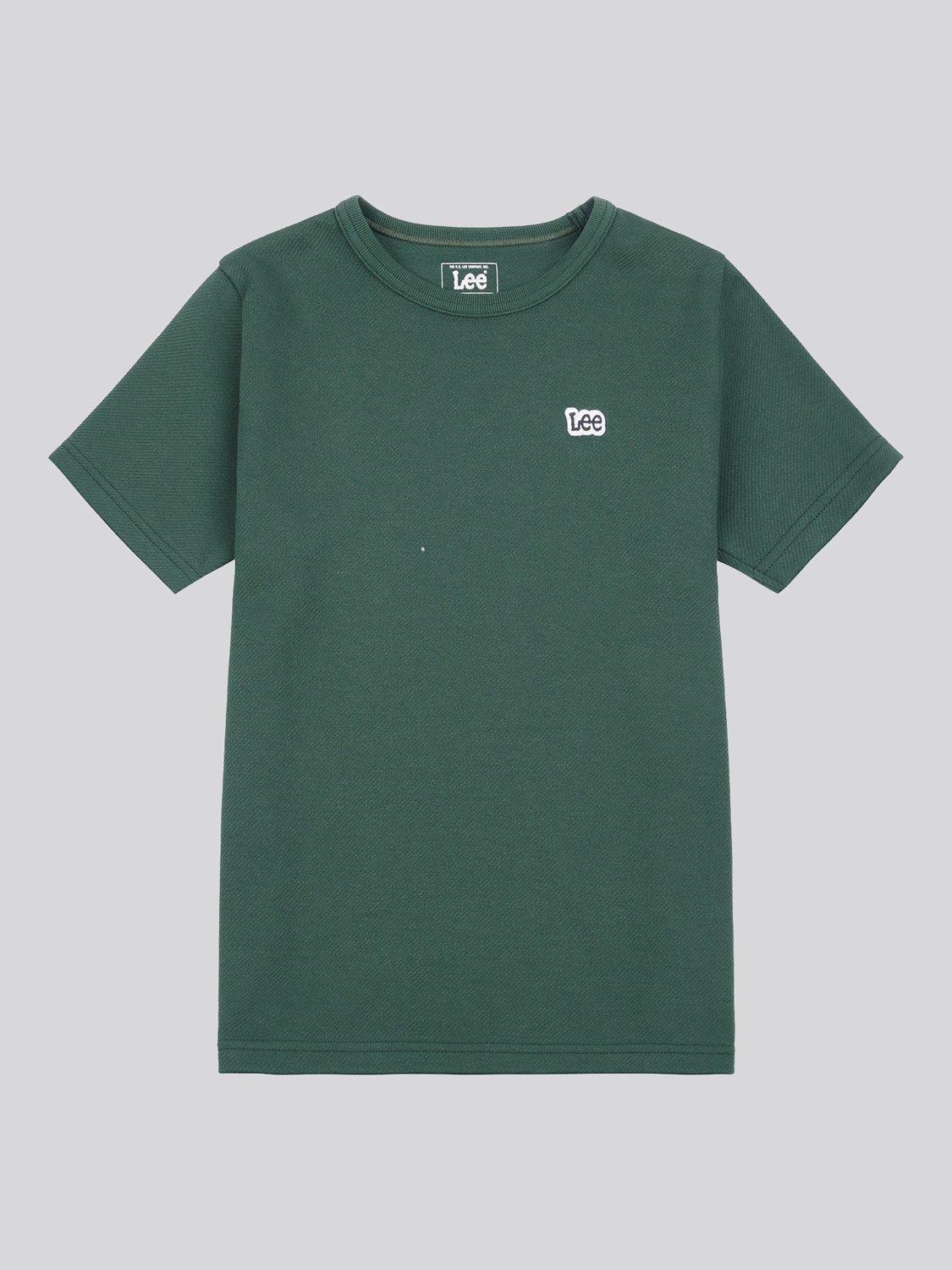 Product image 1 of 3, which shows Lee Kids' Badge Cotton T-Shirt, Jungle Green, 7-8 years