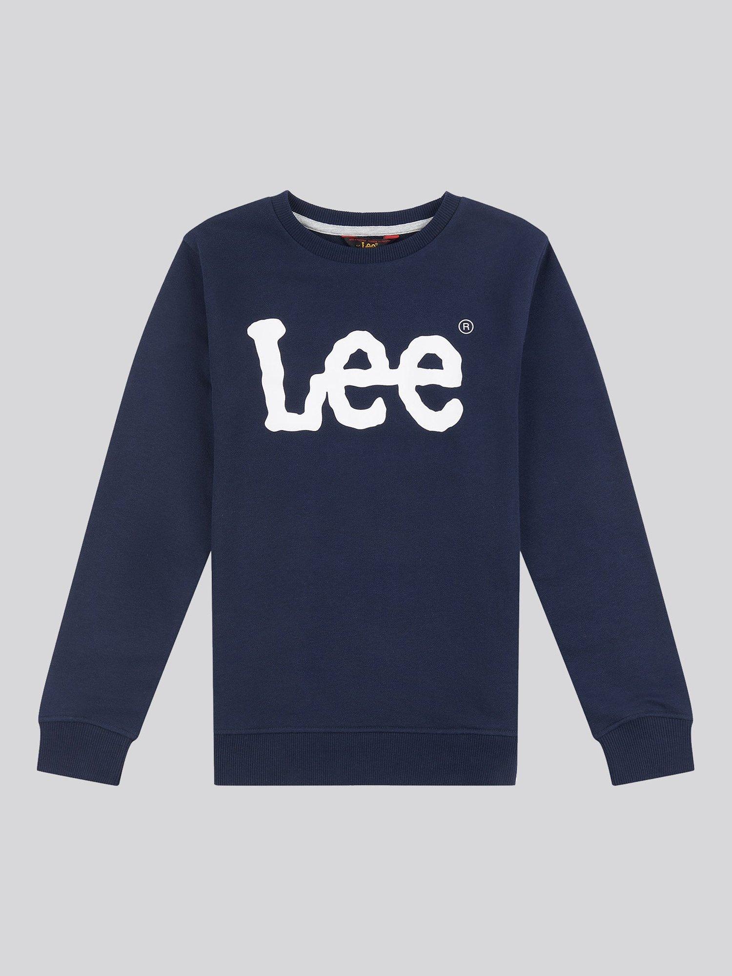 Product image 6 of 8, which shows Lee Kids' Wobbly Logo Long Sleeve T-Shirt, Navy Blazer, 7-8 years