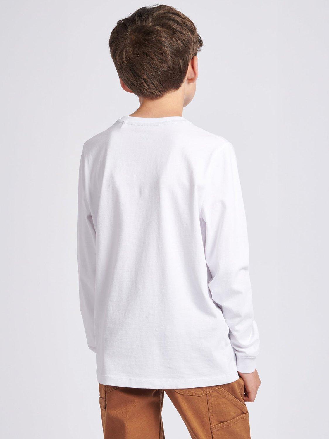 Product image 3 of 8, which shows Lee Kids' Wobbly Logo Long Sleeve T-Shirt, Bright White, 7-8 years