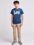 Lee Kids' Wobbly Logo T-Shirt, Dark Denim