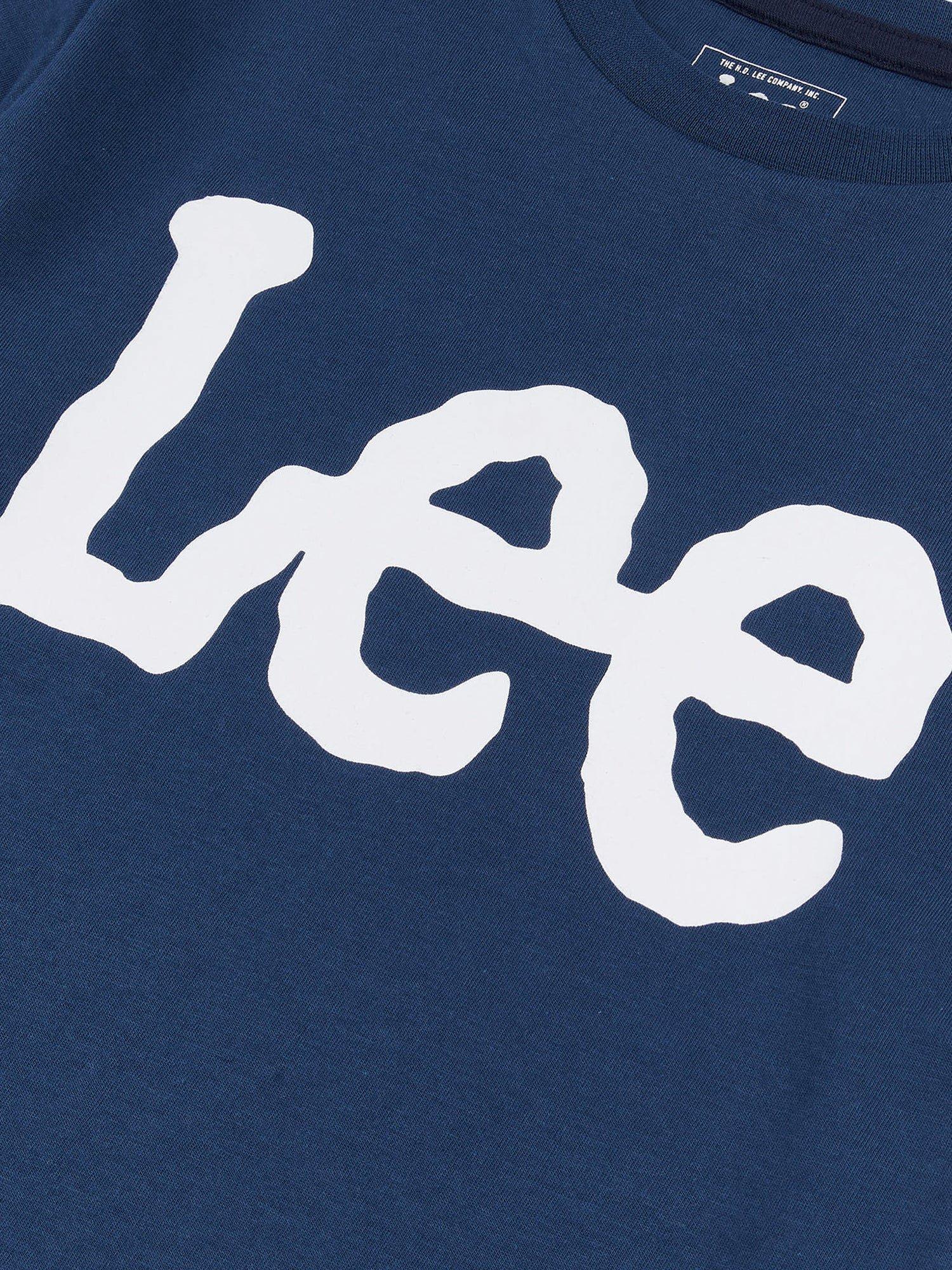 Product image 8 of 8, which shows Lee Kids' Wobbly Logo T-Shirt, Dark Denim, 7-8 years