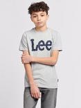Lee Kids' Wobbly Logo T-Shirt, Vintage Grey Heather