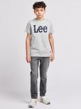 Lee Kids' Wobbly Logo T-Shirt, Vintage Grey Heather