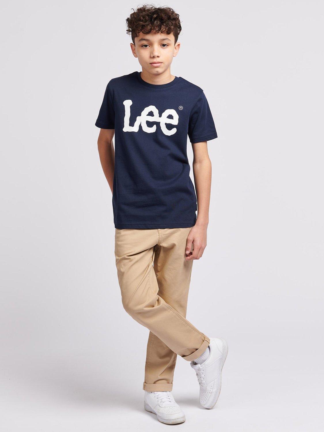 Product image 2 of 9, which shows Lee Kids' Wobbly Logo T-Shirt, Navy Blazer, 7-8 years