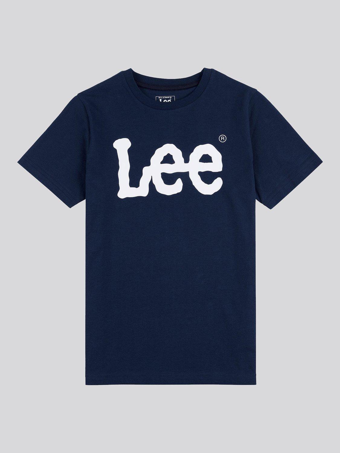 Product image 7 of 9, which shows Lee Kids' Wobbly Logo T-Shirt, Navy Blazer, 7-8 years