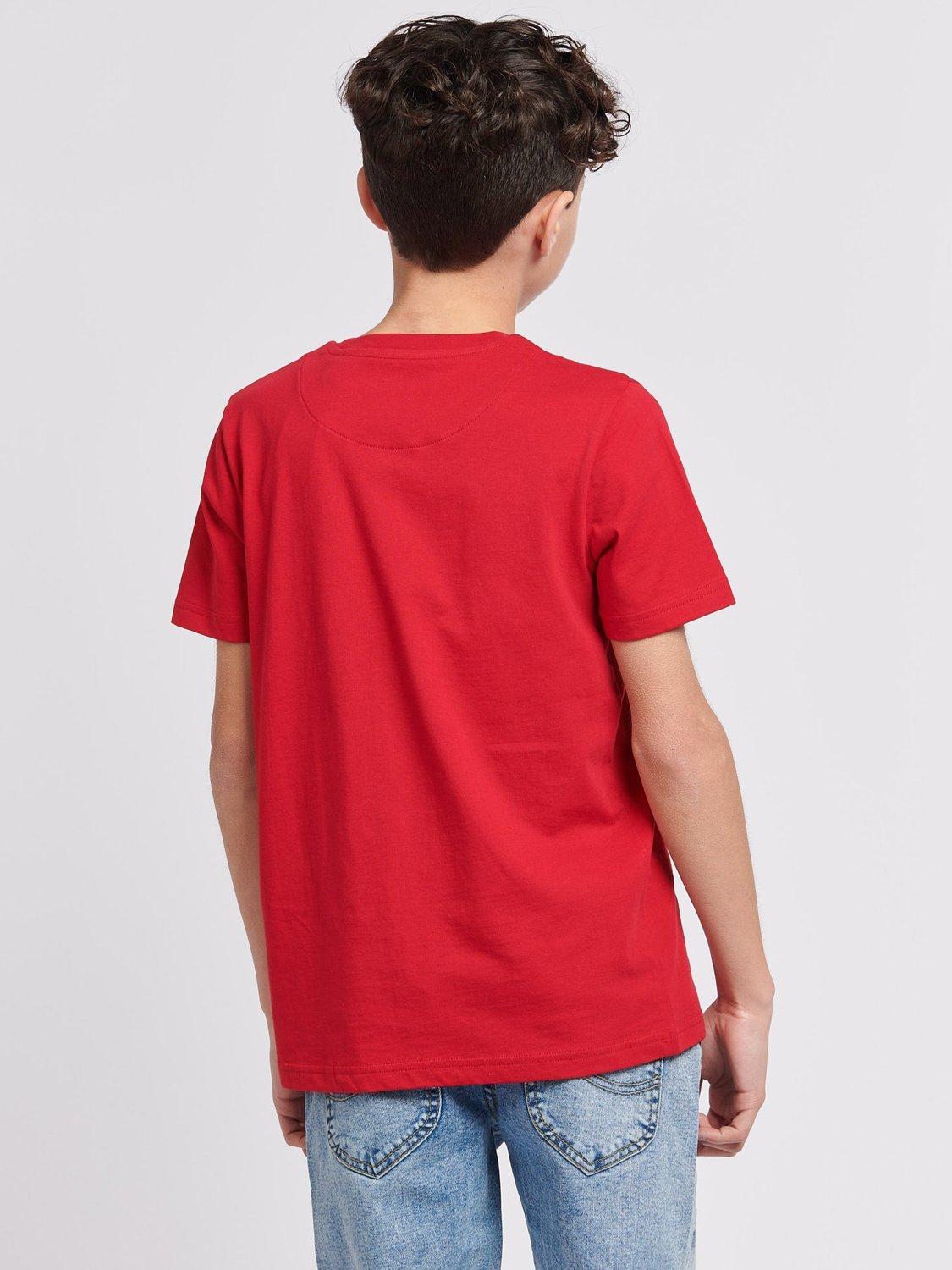 Product image 3 of 5, which shows Lee Kids' Wobbly Logo T-Shirt, Tango Red, 7-8 years