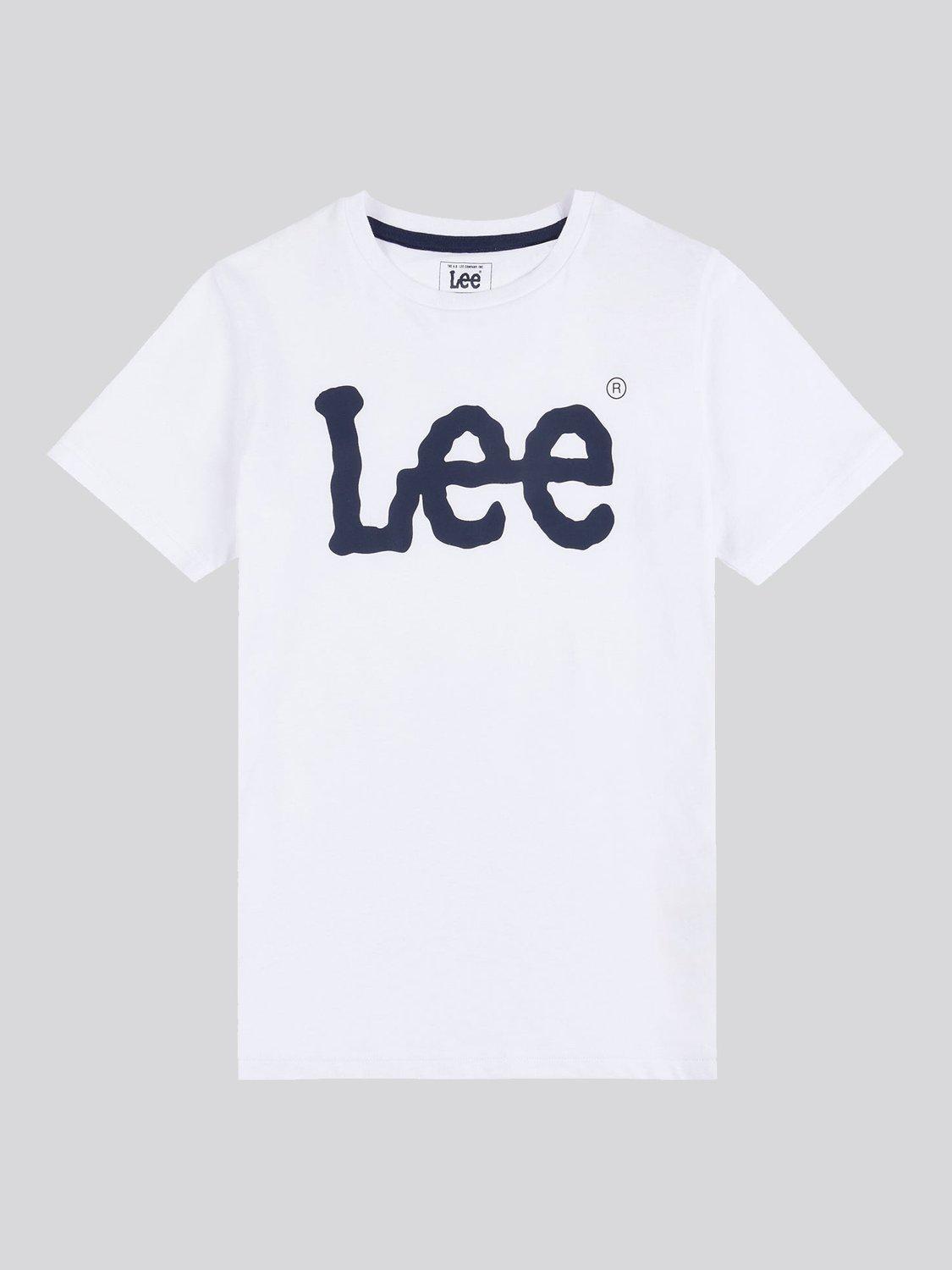 Product image 6 of 8, which shows Lee Kids' Wobbly Logo T-Shirt, Bright White, 7-8 years