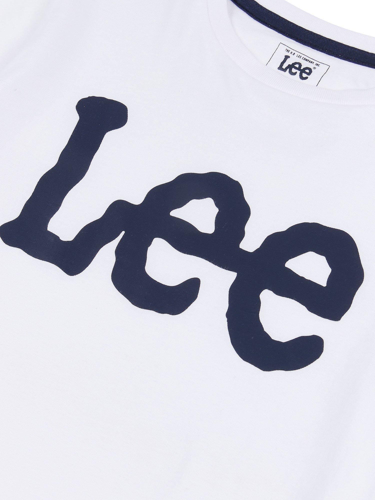 Product image 8 of 8, which shows Lee Kids' Wobbly Logo T-Shirt, Bright White, 7-8 years