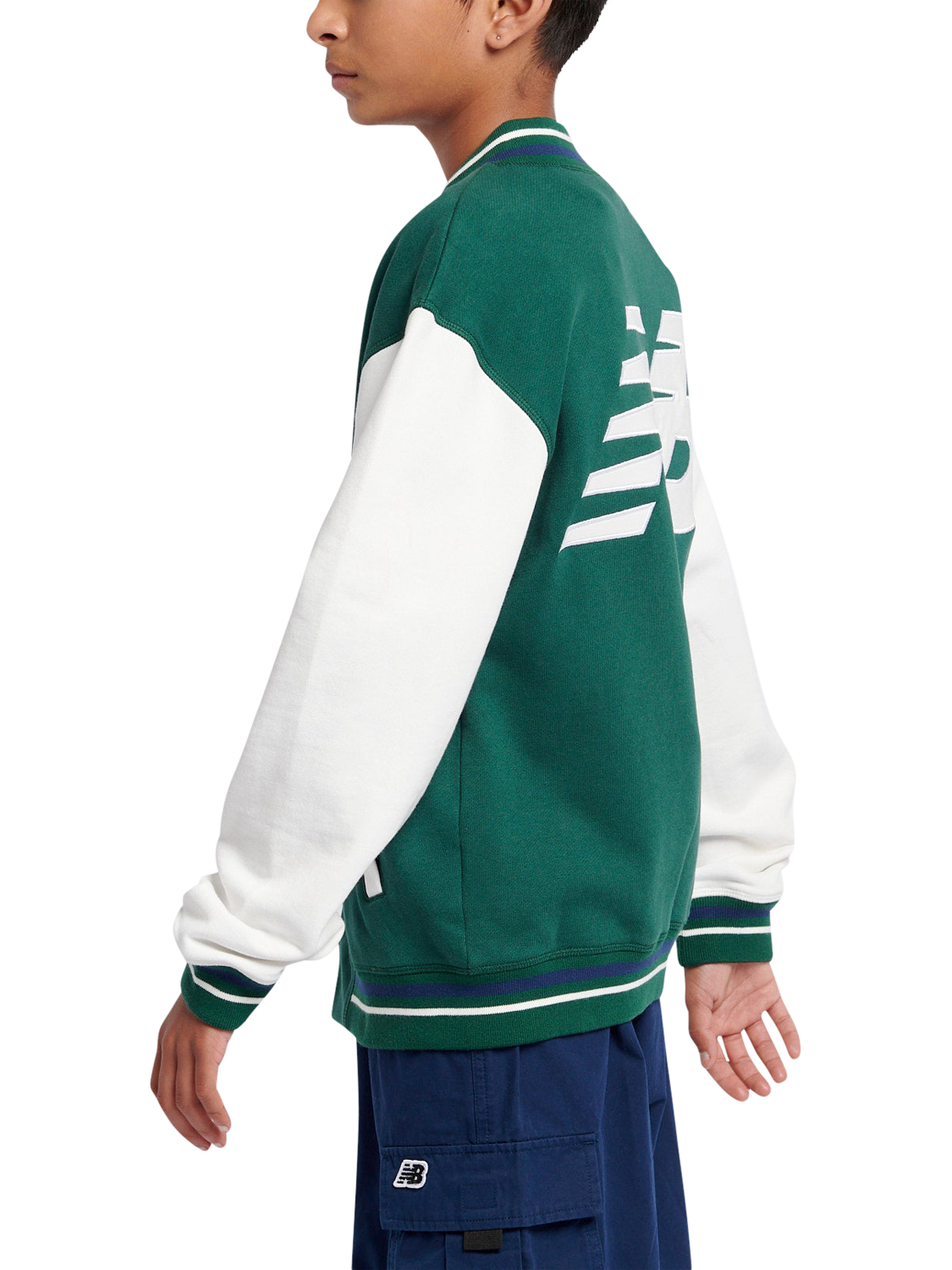 Product image 2 of 11, which shows New Balance Kids' Baseball Jacket, Nightwatch Green, 7-8 years