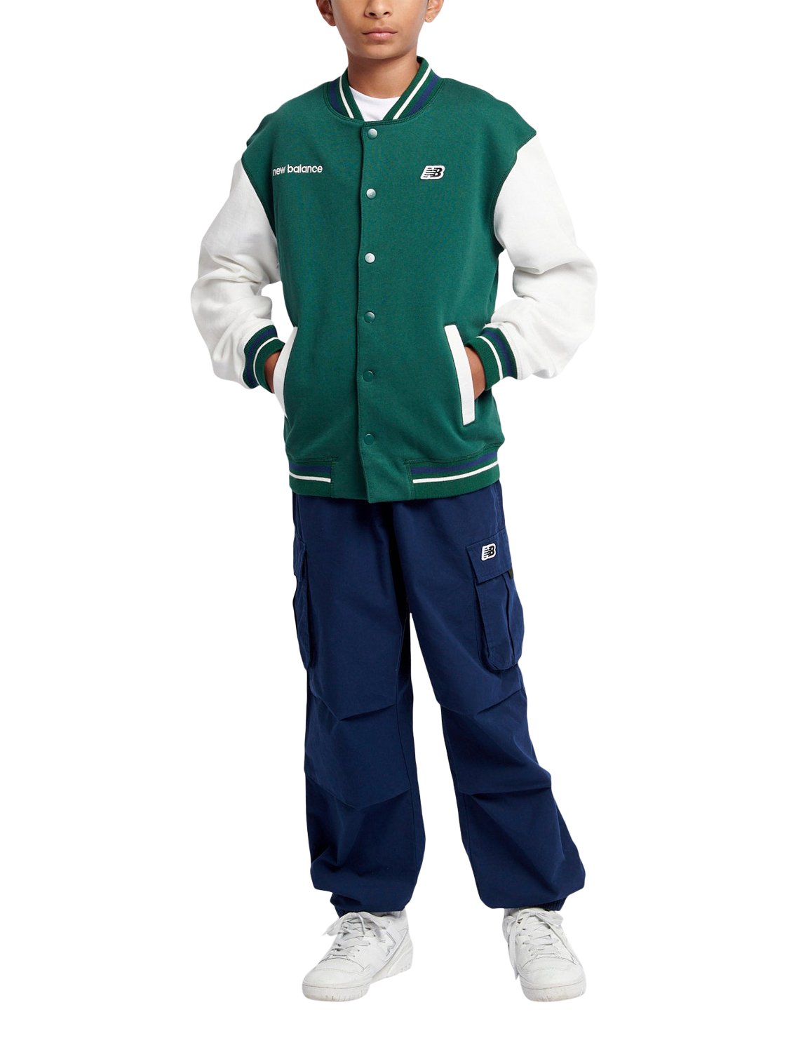 Product image 5 of 11, which shows New Balance Kids' Baseball Jacket, Nightwatch Green, 7-8 years