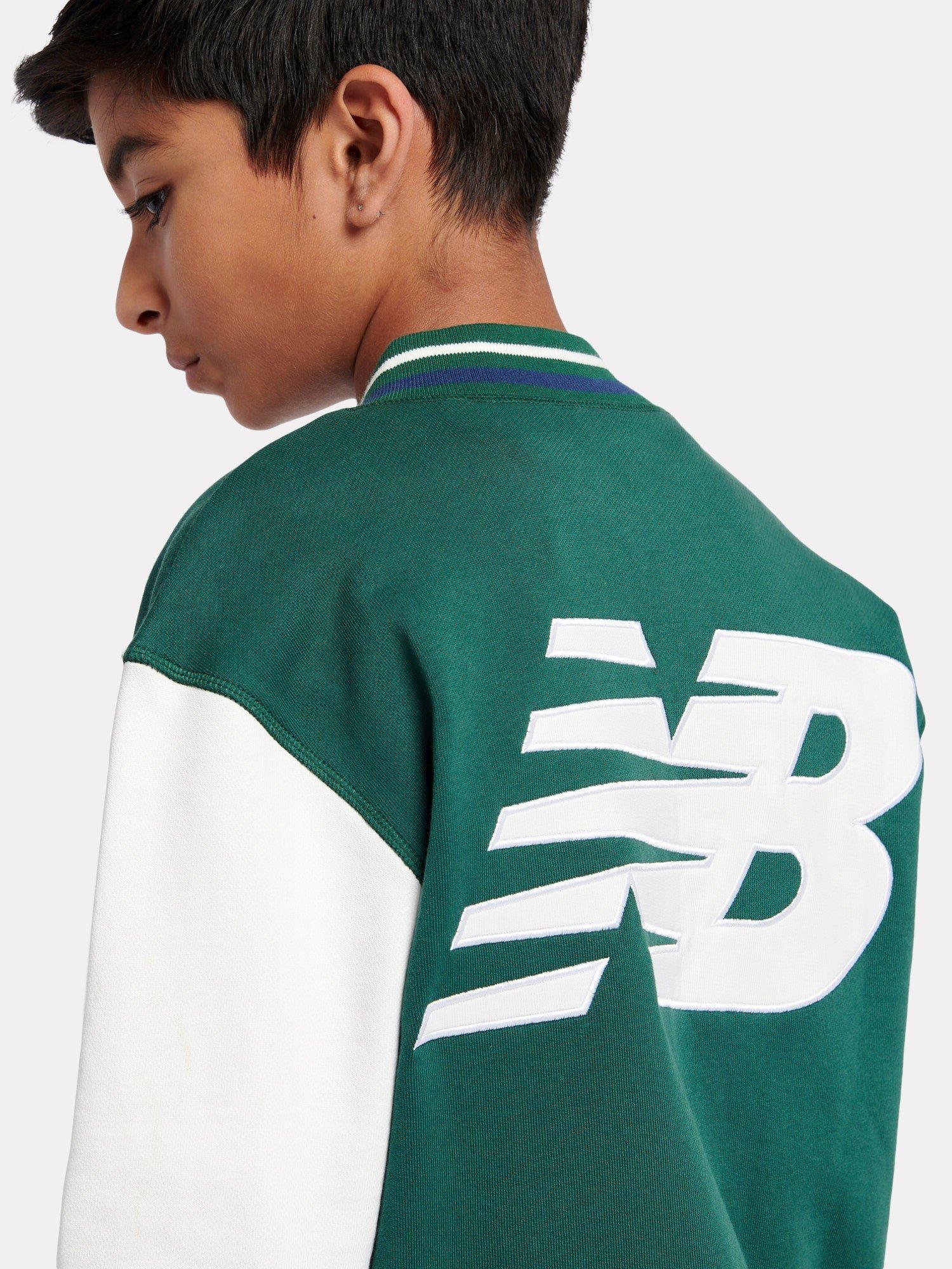 Product image 7 of 11, which shows New Balance Kids' Baseball Jacket, Nightwatch Green, 7-8 years